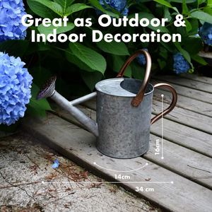 Regadera de metal de cobre para jardín, acero galvanizado para plantas de interior y exterior, flores, casa, casa, hecho en la india - Product Image 2