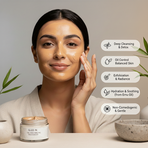 Masque facial et corporel à l'huile d'émeu sans huile, resserrement des pores, élimination des points noirs, formule rafraîchissante à l'aloe vera, anti-allergique, hydratant pour tous les types de peau - Product Image 3