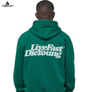 Vente chaude Personnalisé Hommes À Capuche 400gsm French Terry Loose Fit pour Randonnée Formation Match Blanc Imprimer 100% Polyester pour l'automne - Product Image 6