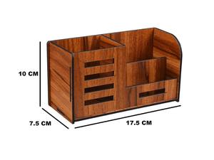 Prix de gros de stylo en bois Stand avec compartiments pour l'organisation de bureau - Product Image 6