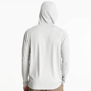 Sudadera con capucha de pesca para hombre en blanco ligera deportiva con logotipo personalizado, diseño al por mayor, Sudadera con capucha de pesca transpirable de secado rápido - Product Image 2