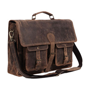 Bandolera de cuero genuino Unisex Vintage doble bolsillo bandolera Sling diseño inspirado bohemio ocio fabricante directo - Product Image 1