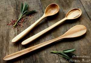 Vajilla de cuchara de madera para servir artesanías naturales Premium para uso en la cocina - Product Image 4