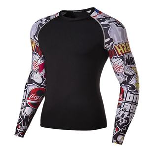 Chemise de compression haute performance MMA BJJ Rash Guard pour hommes évacuation de l'humidité et quantité minimale de commande respirant avec logo personnalisé 10 pièces - Product Image 3