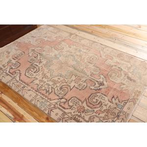 Alfombra Turca de 4.2x6.7 pies, Alfombra Sólida Rosa Vintage - Product Image 4