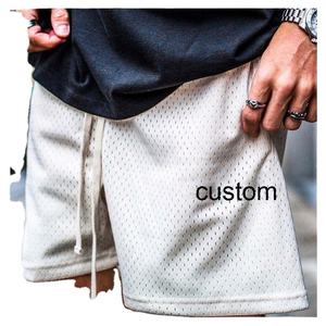 Short de gymnastique double couche en polyester personnalisé pour hommes Short de basket-ball d'été en maille d'entrejambe de 5 pouces Motif solide Mi Anti-rides - Product Image 3