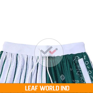 Shorts de basket-ball en polyester écologiques pour hommes, service OEM en gros, logo personnalisé, design en maille, imperméable, pour la salle de sport et l'entraînement - Product Image 4