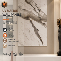 Panneau mural en marbre UV blanc taupe gris, feuille de PVC imitation pierre pour hôtels et galeries, revêtement mural décoratif