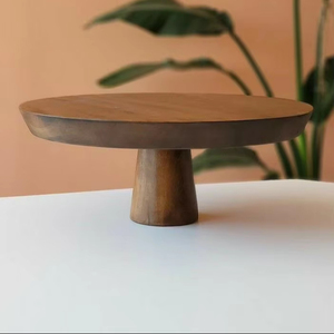 ASSISTANCE DESGIN ROUNDED SHAPE BIRTHDAY <b>CAKE</b> SERVING Stand For Party Celebration Wooden <b>Cake</b> <b>Server</b> - Product Image 1