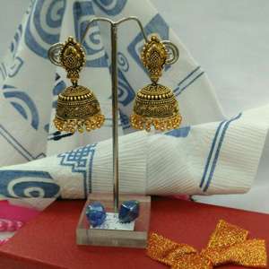 Kriaa Fine <b>Cuff</b> <b>Earrings</b> 1308511 Gold Plated Zinc Alloy Drop Jhumki Style - Product Image 1
