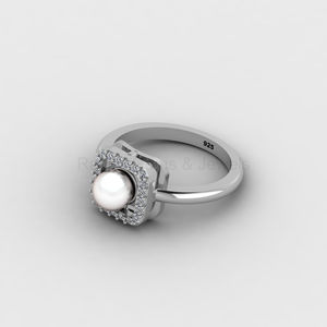 Anillo de Boda de Plata de Ley 925 Auténtica de Alta Calidad con Perla de Agua Dulce y Oro Vermeil de 18k, Estilo Bohemio, 7mm, para Mujer, Ideal para Fiestas - Product Image 2