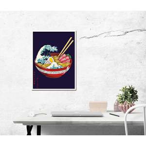Tazón de Ramen Artístico Impresionista con Diseño de Gran Ola, Material de Papel Resistente - Product Image 2
