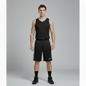 Ensemble de shorts de basket-ball pour hommes en maille réversible à porter des deux côtés, taille plus, vente en gros personnalisée, deux couleurs, uniformes de basket-ball - Product Image 3