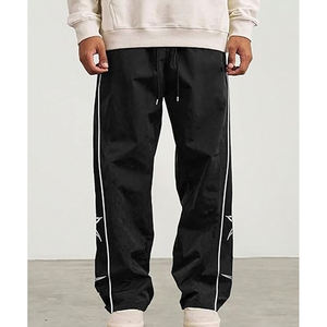 Pantalones Deportivos para Hombre con Rayas Laterales, Cintura con Cordón, Corte Holgado, Casuales, Ligeros, Estilo Urbano - Product Image 1