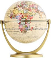 Globe terrestre décoratif en métal pour la maison, vente en gros, globe géographique éducatif, globe décoratif avec carte du monde, globe plaqué laiton