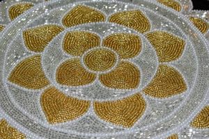 Best Theme Design Glass <b>Beads</b> <b>Placemat</b> Best for Parties and Other Functions Tableware Decorative Design Rounded <b>Placemat</b> Design - Product Image 2
