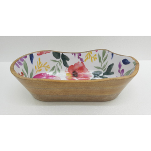 Bandeja de servicio de madera de la mejor forma con acabado de esmalte de calcomanía para bandeja de servicio de comida rectangular y de hoteles hecha a mano a granel - Product Image 6