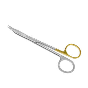 Goldman Fox Curved-Tijera quirúrgica dental para sutura y corte de tejidos Cirugía oral-Acero inoxidable con un oro dentado - Product Image 1