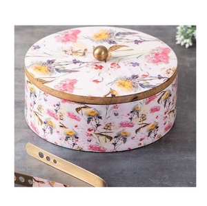 Caja de almacenamiento de madera de acacia de mango de Estilo Vintage recuerdo de madera natural hecho a mano con múltiples usos para espacio de cocina - Product Image 6