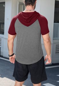 Camiseta con Capucha de Alta Calidad para Hombre, con Bolsillo Delantero, Informal de Verano, Manga Corta, Tela de Algodón - Product Image 5