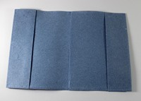 Porte-documents en papier denim recyclé, format A4, avec en-têtes et enveloppes assorties, pour utilisation dans n'importe quel ensemble de papeterie de séminaire ou de conférence