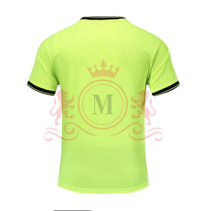 Camiseta de Fútbol para Hombre, Cuello en V, Verde Neón, Manga Corta, Poliéster que Absorbe la Humedad, Corte Regular, Ropa Deportiva de Verano - Product Image 2