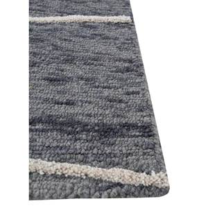 พรมขนสัตว์และวิสโคสถักมือลายโมโด แอ็บสแตรคท์ สีเทาและสีดำ รุ่น TRA-14743 พรมรูปสี่เหลี่ยมผืนผ้าเนื้อนุ่มสำหรับบ้านและทางเดิน ลายทาง - Product Image 3