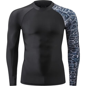 เสื้อรัดกล้ามเนื้อ BJJ แบบสั่งทำพิเศษ พร้อมคุณสมบัติการกระชับสวมใส่สบาย แขนเสื้อแบบกำหนดเองได้ โลโก้ด้านหน้า และคุณสมบัติยืดหยุ่น - Product Image 1