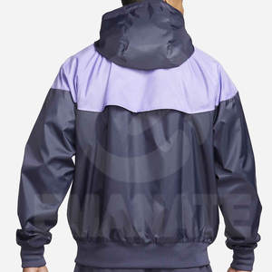 Chaqueta Cortavientos con Capucha de Lona para Hombre, Estilo Urbano, con Logotipo Frontal, Color Personalizado, Cierre de Cremallera, Impermeable, Ligera, para Invierno - Product Image 2