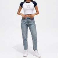 T-shirt court raglan personnalisé pour femme avec strass et motif graphique, style Y2K, coupe décontractée, streetwear, OEM ODM, vente en gros, tenue sexy d'été