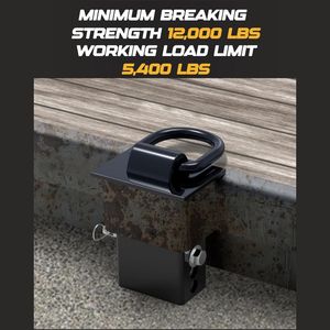 Anneau <span class=keywords><strong>en</strong></span> <span class=keywords><strong>D</strong></span> amovible pour remorque, robuste, 16 200 lb, avec boulon de sécurité et écrou de fixation pour camions à plateau et remorques, lot de 4 - Product Image 4