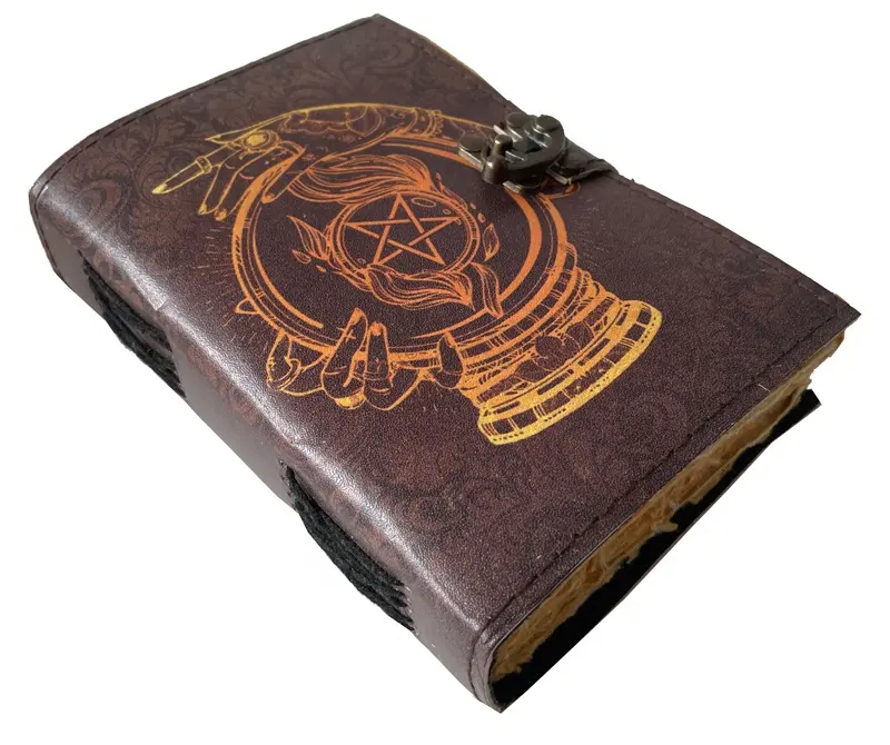 Magical pentagram book of spell wiccan diario in pelle stampato quaderno regalo vintage fatto a mano per le donne diario dell'ufficio personalizzato