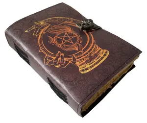 Magisch Pentagram Boek Van Spreuk Wiccan Gedrukt Lederen Dagboek Handgemaakte Vintage Cadeau Notebook Voor Vrouwen Aangepast Kantoor Dagboek
