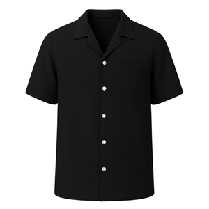 Chemises décontractées en lin/coton personnalisées pour hommes, manches courtes à séchage rapide, service OEM - Product Image 3