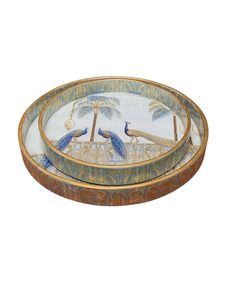 สติกเกอร์งานพิมพ์ MDF ทำมือถาดเสิร์ฟงานเป็นมิตรกับสิ่งแวดล้อมรูปทรงกลมสำหรับบ้านดินเนอร์ปาร์ตี้งานอีเว้นท์ - Product Image 3