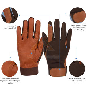 Gants d'équitation d'hiver fabriqués au Pakistan, vente en gros, haute qualité, cuir/spandex durable, doigts entiers, unisexe - Product Image 3