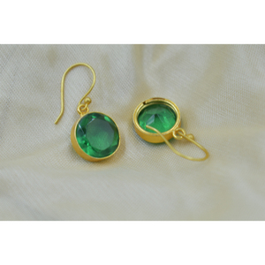 Pendientes pendientes de moda Fabricante Proveedor Pendientes colgantes de piedra chapada en oro de 18K - Product Image 3