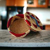 Panier à chapati en herbe Sabai tressé à la main, charmant, robuste, durable, multifonctionnel, écologique, multicolore, simple et moderne, avec couvercle