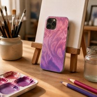 Coque de téléphone à effet dégradé peint à l'huile pour iPhone 17 16 Series, en PC, motif irisé, antichoc et anti-traces de doigts