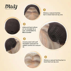 วิกผมสังเคราะห์สีบลอนด์ตรงแบบมีเลเยอร์  รุ่น Adeline- DWY 134  พร้อมเชือกผูกแบบโปร่งใส  สามารถปรับแต่งทรงได้ - Product Image 6