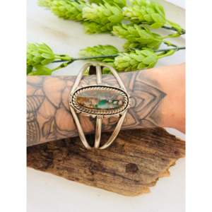 Eddie Secatero Royston Fashion <b>Cuff</b> <b>Bracelet</b> Turquoise & Sterling <b>Silver</b> for Men & Women - Product Image 2