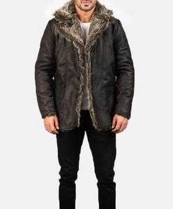 Veste en cuir double face pour homme, coupe slim, mode italienne personnalisée, col montant, motif uni, logo frontal, séchage rapide - Product Image 3