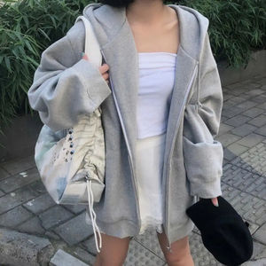 Sweat à capuche imprimé à manches longues pour femmes 100% coton teint uni pour la saison hivernale - Product Image 4