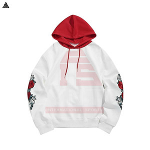 Sweat-shirts à capuche légers pour hommes, brodés, en coton, sweats-shirts basiques brodés en coton mélangé, sweats-shirts à capuche brodés de qualité en gros - Product Image 4