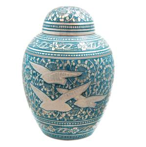 Urnas de Cremación de Latón con Diseño Único de Huella de Pata y Acabado en Color Blanco, Hechas en India - Product Image 3