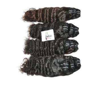 Cheveux vietnamiens alignés sur les cuticules doubles étirés paquets bruts du vendeur indien à vagues profondes en vrac vierge - Product Image 2