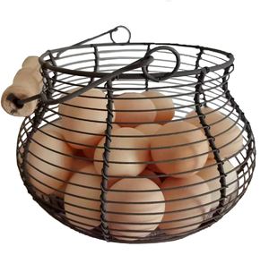 Cesta de huevos de metal de granja, encanto rústico con construcción de estructura metálica duradera, perfecta para cocinas, disponible a precio mayorista - Product Image 5