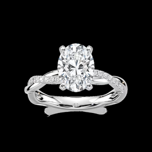 แหวนหมั้นเพชรทรงกลม 2.10 กะรัต ผลิตในห้องปฏิบัติการ ได้รับการรับรองจาก IGI ตัวเรือนทองคำแท้ 14k ดีไซน์เกลียว - Product Image 1