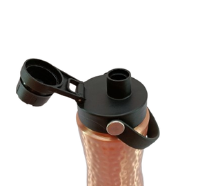 Portable 1000ml Hammered & Polished Copper <b>Metal</b> <b>Water</b> <b>Bottle</b> with Flip Open Lid for Ayurveda Drinkware Home Outdoor Office Use - Product Image 6