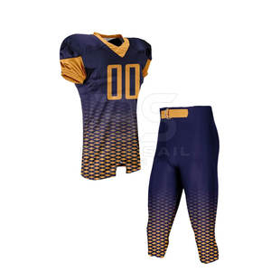 Uniforme de football à séchage rapide avec impression de nom personnalisée et coutures de pantalon renforcées Uniforme de football américain de couleur audacieuse - Product Image 4
